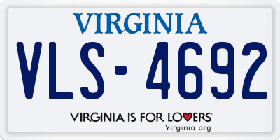 VA license plate VLS4692