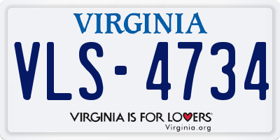 VA license plate VLS4734