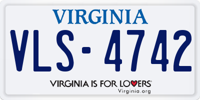 VA license plate VLS4742