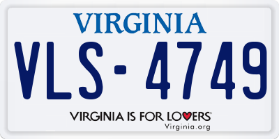 VA license plate VLS4749