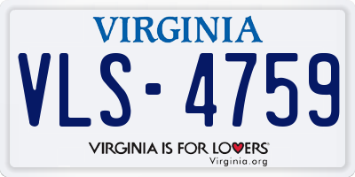 VA license plate VLS4759