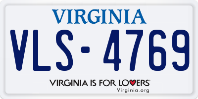 VA license plate VLS4769