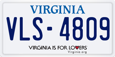 VA license plate VLS4809