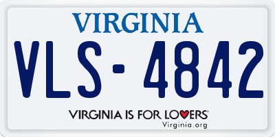 VA license plate VLS4842