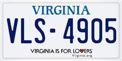 VA license plate VLS4905