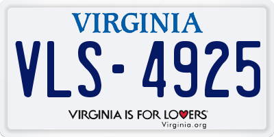 VA license plate VLS4925