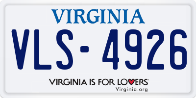 VA license plate VLS4926