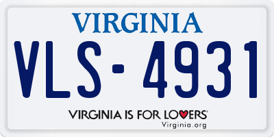 VA license plate VLS4931