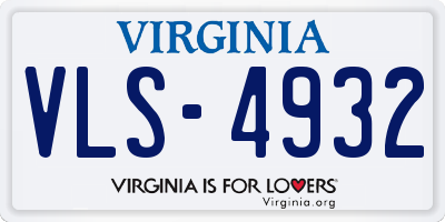 VA license plate VLS4932