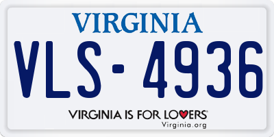 VA license plate VLS4936