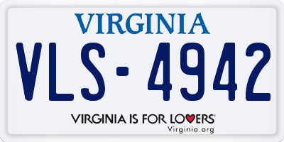 VA license plate VLS4942
