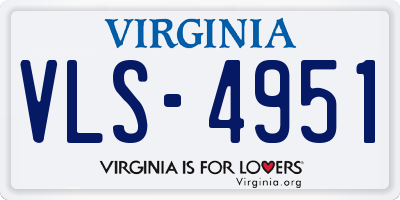 VA license plate VLS4951