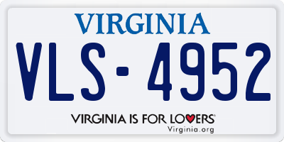 VA license plate VLS4952