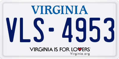 VA license plate VLS4953