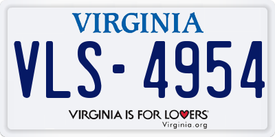 VA license plate VLS4954