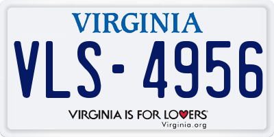 VA license plate VLS4956