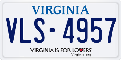 VA license plate VLS4957