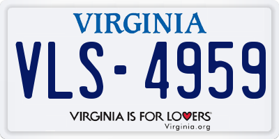 VA license plate VLS4959