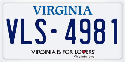 VA license plate VLS4981