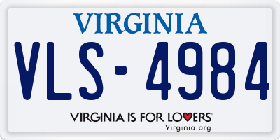 VA license plate VLS4984
