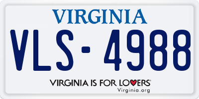 VA license plate VLS4988