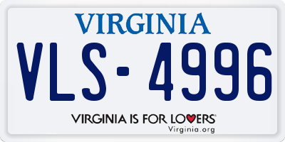 VA license plate VLS4996