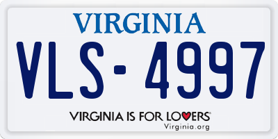 VA license plate VLS4997