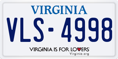VA license plate VLS4998