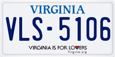 VA license plate VLS5106