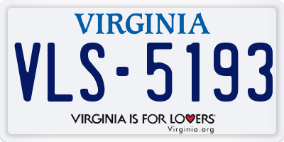 VA license plate VLS5193