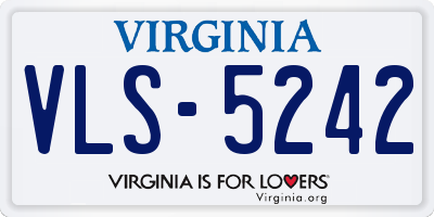 VA license plate VLS5242