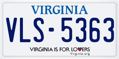 VA license plate VLS5363