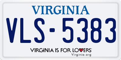 VA license plate VLS5383