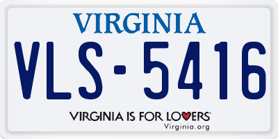 VA license plate VLS5416