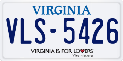 VA license plate VLS5426