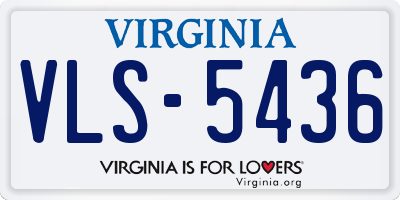 VA license plate VLS5436
