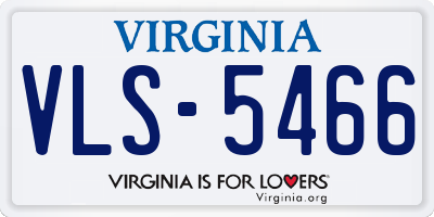 VA license plate VLS5466