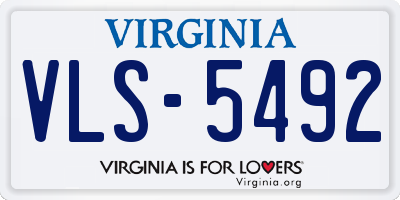 VA license plate VLS5492