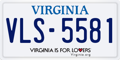 VA license plate VLS5581