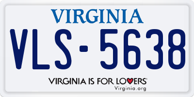 VA license plate VLS5638
