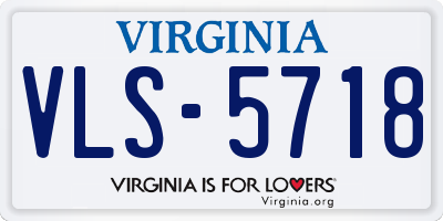 VA license plate VLS5718