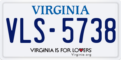 VA license plate VLS5738