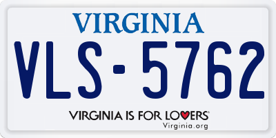 VA license plate VLS5762