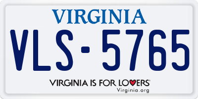 VA license plate VLS5765