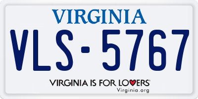 VA license plate VLS5767