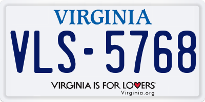 VA license plate VLS5768