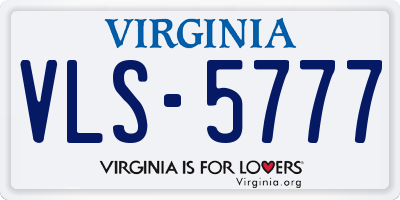 VA license plate VLS5777