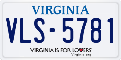 VA license plate VLS5781
