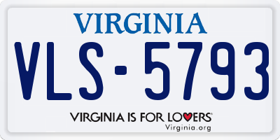 VA license plate VLS5793