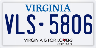 VA license plate VLS5806